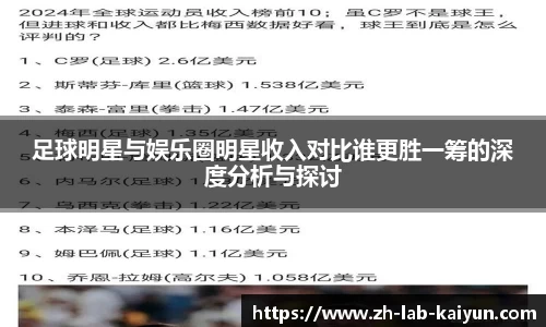 足球明星与娱乐圈明星收入对比谁更胜一筹的深度分析与探讨