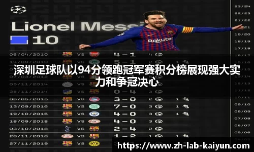 深圳足球队以94分领跑冠军赛积分榜展现强大实力和争冠决心